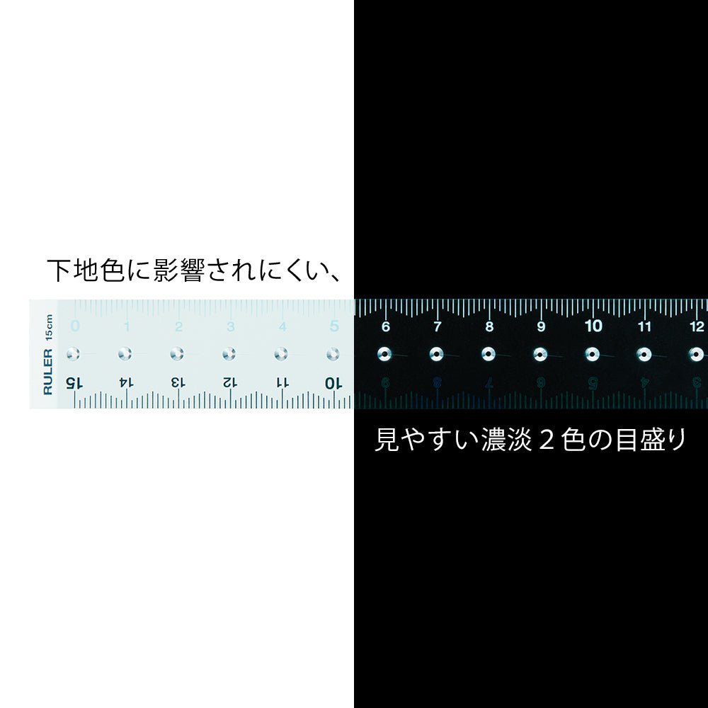 Règle MIDORI transparente - 15 cm - Bleu -