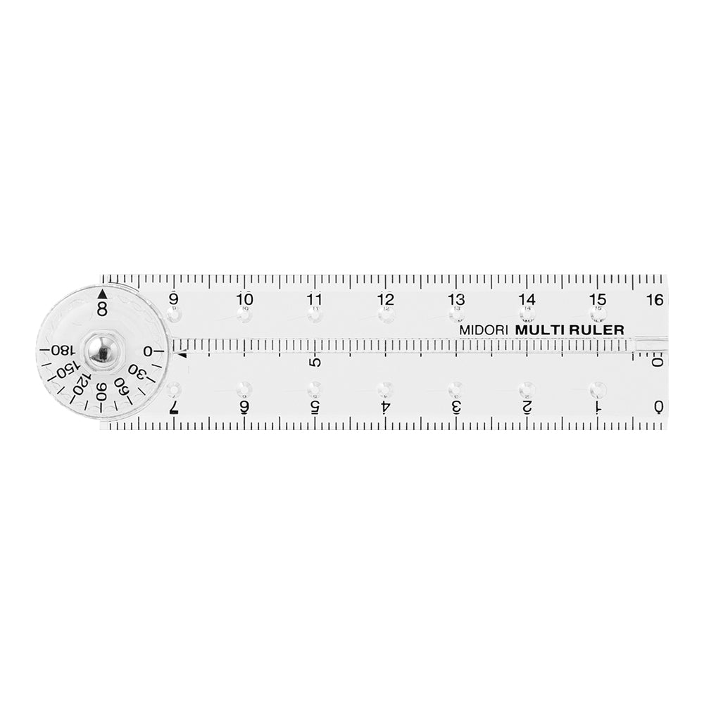 Règle multifonction pliable MIDORI en plastique - 16 cm - Transparent - 4902805422970