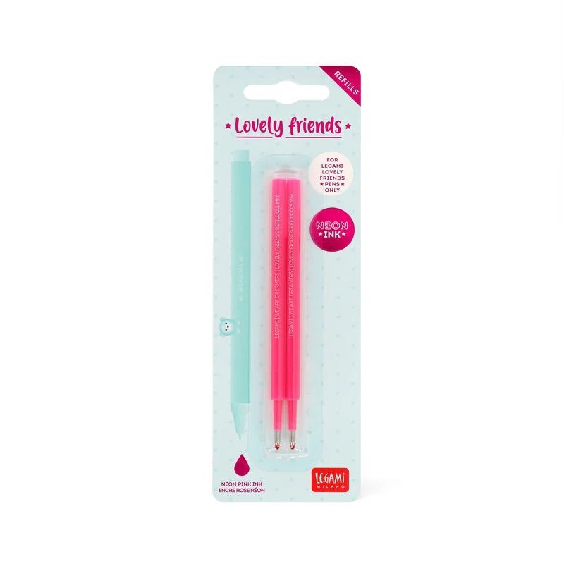 Set de 2 recharges LEGAMI pour stylo à encre gel Lovely Friends - Rose Néon -