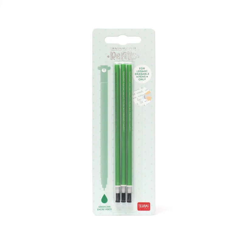 Set de 3 recharges LEGAMI pour stylo à encre gel effaçable - Vert - 8052461965932