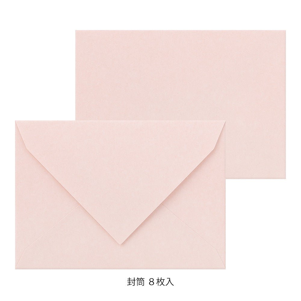 Set de correspondance MIDORI washi Hanairo - Rose - 4902805869294