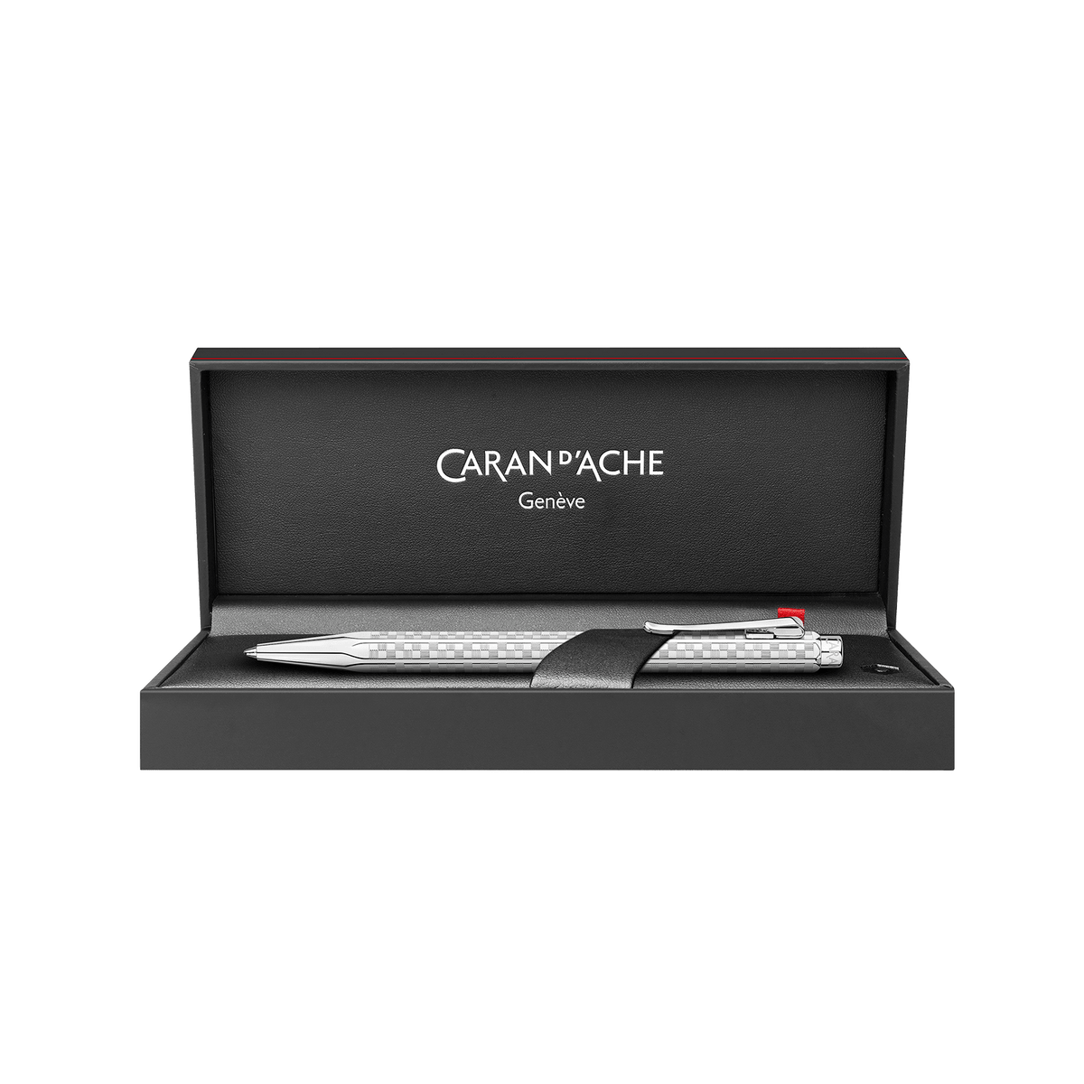 Stylo bille CARAN D'ACHE Ecridor Damier Édition Spéciale - Gris Argenté - 7630002365093