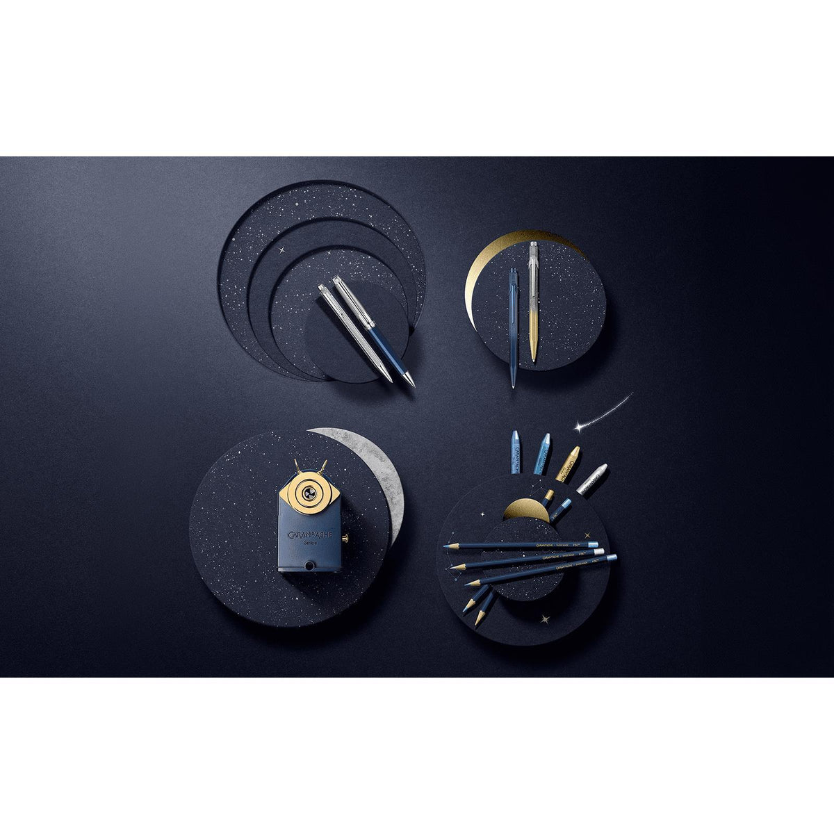 Stylo bille CARAN D'ACHE Léman COSMIC BLUE Édition Spéciale - Medium (M) - Bleu nuit -