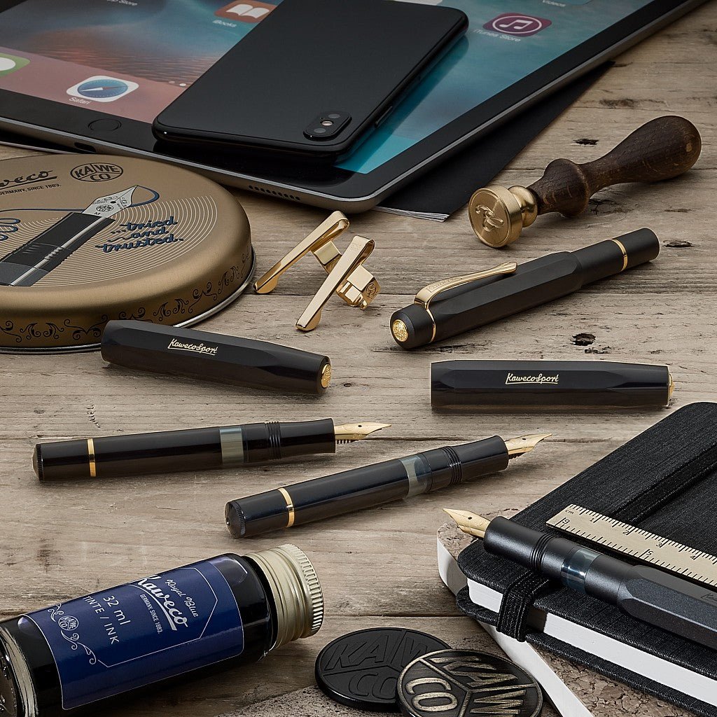Stylo plume KAWECO Piston Sport Classic Black/Gold - Extra - fine (EF) - 4251734922649