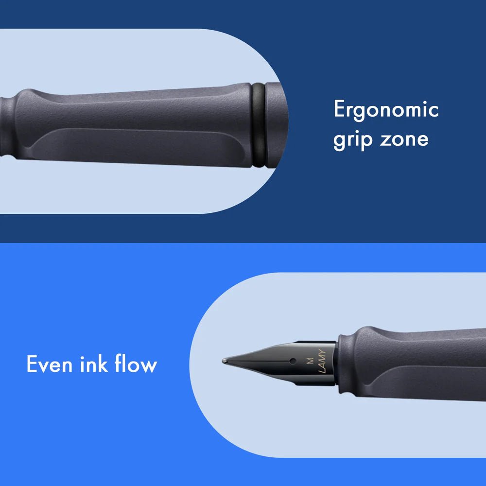 Stylo plume LAMY safari - Steel Black - Extra - fine (EF) - 4014519763277