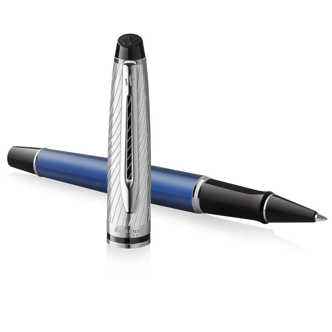 Stylo roller WATERMAN Expert Deluxe - Bleu Laqué Métallisé CT -