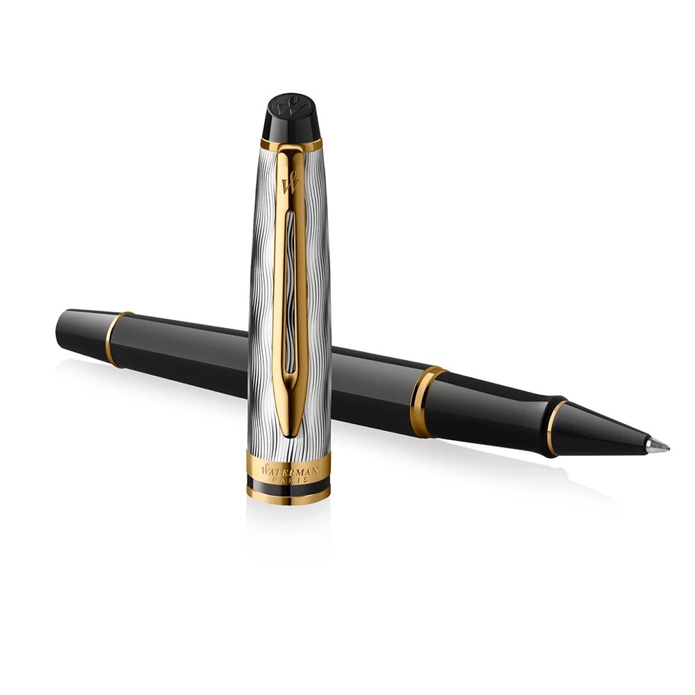 Stylo roller WATERMAN Expert Reflets de Paris - Fine (F) - Noir - -