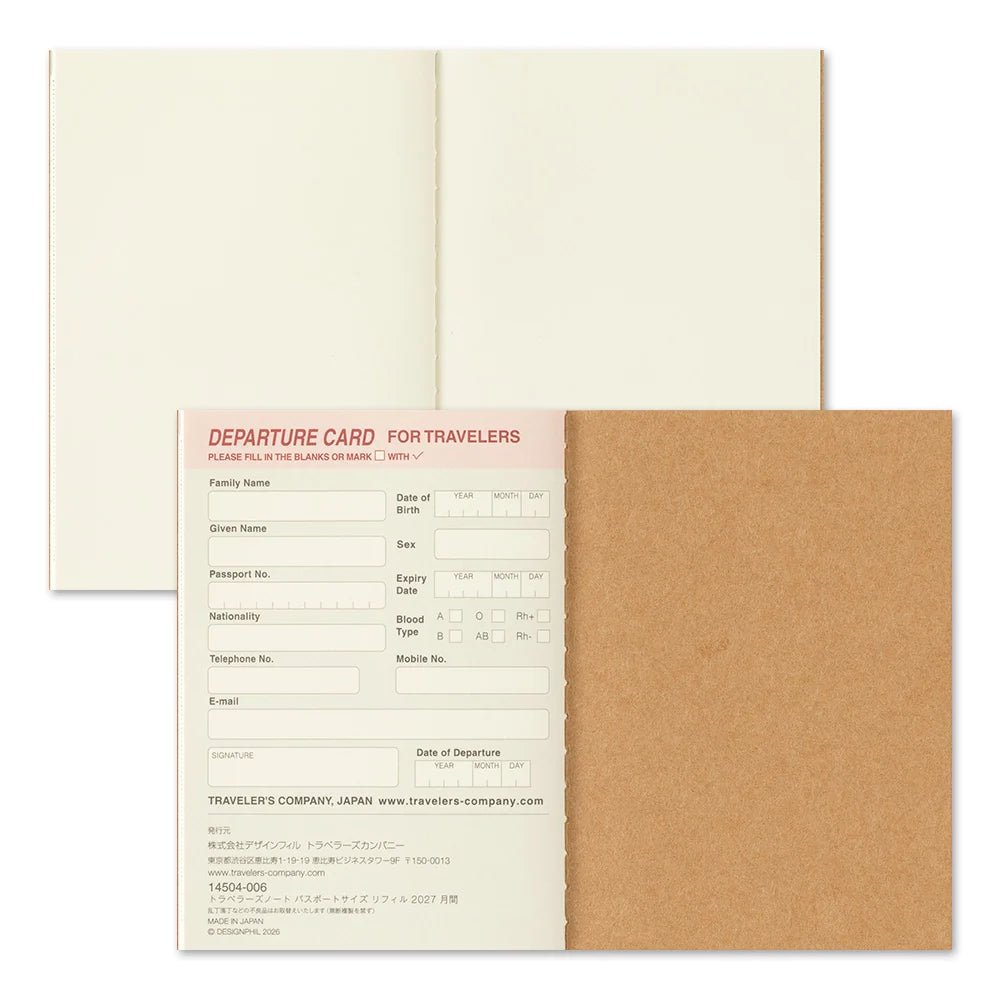 TRAVELER'S notebook - agenda mensuel 2027 (passport size) -