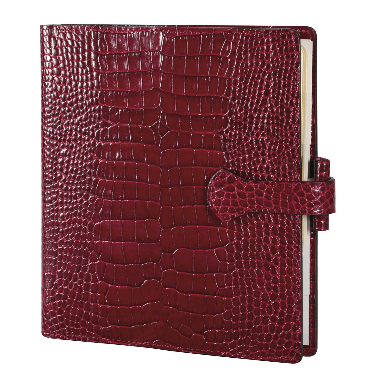 Organiseur Mignon AK17 Croco Savannah - 18.5 x 16.8 cm - 1 semaine sur 2 pages - Rouge -