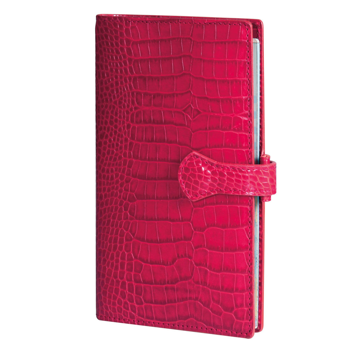 Organiseur Mignon AK18 Croco Savannah - 18.5 x 10.8 cm - 1 semaine + notes - Framboise -