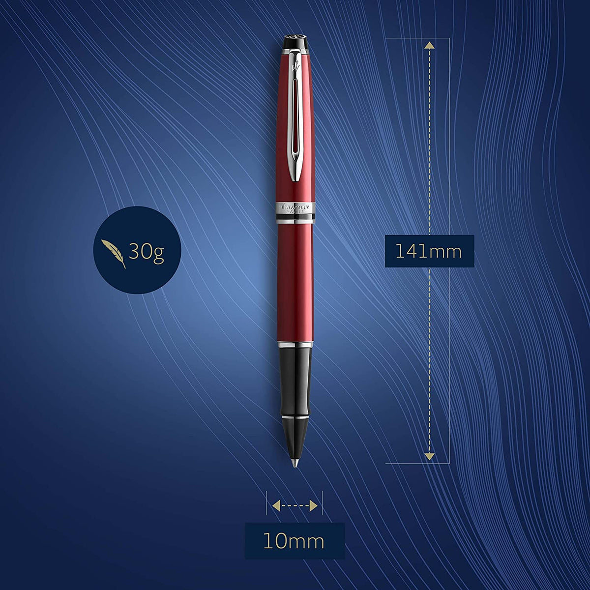 Stylo roller WATERMAN Expert CT - Medium (M) - Rouge Foncé - 3026980936525