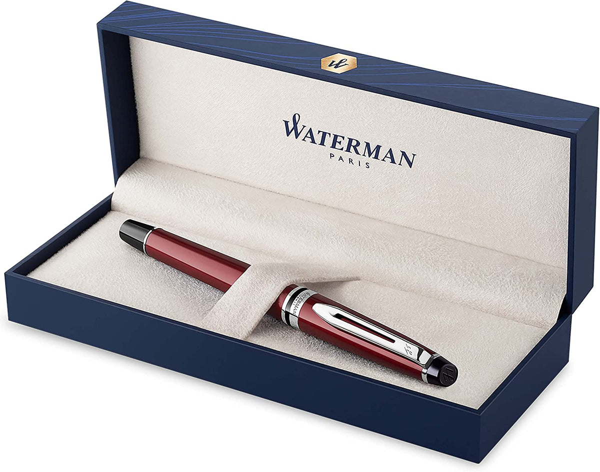 Stylo roller WATERMAN Expert CT - Medium (M) - Rouge Foncé - 3026980936525