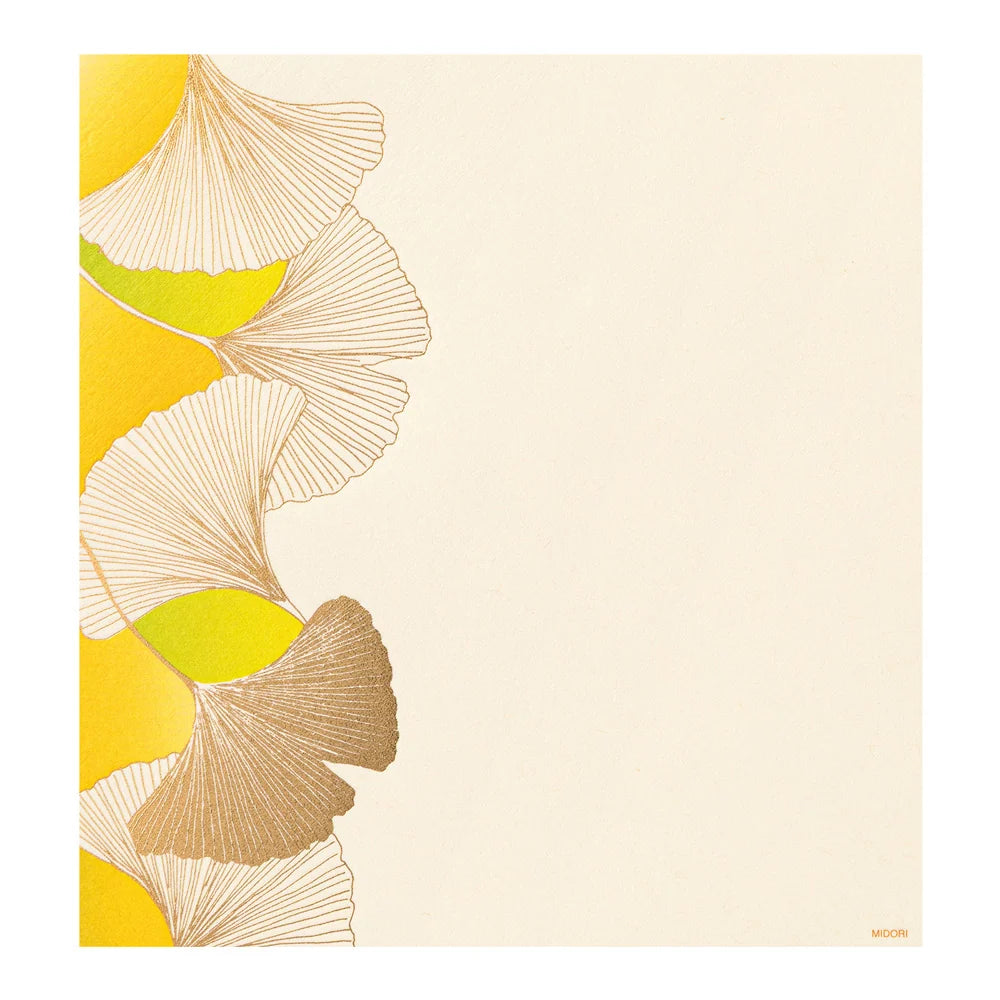 Papier à lettres MIDORI washi - 177 x 168 mm - Ginkgo