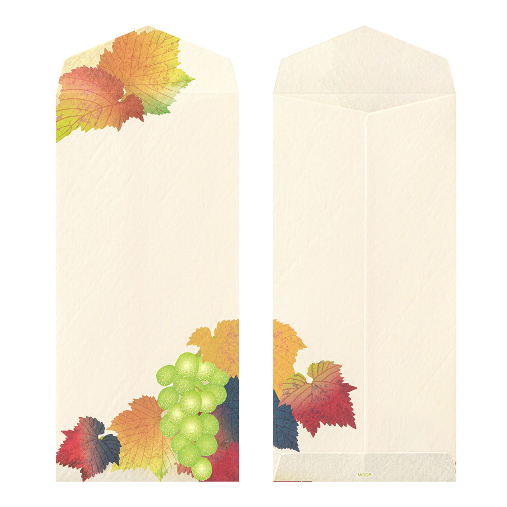 Enveloppes MIDORI washi - 188 x 90 mm - Grappes de raisin