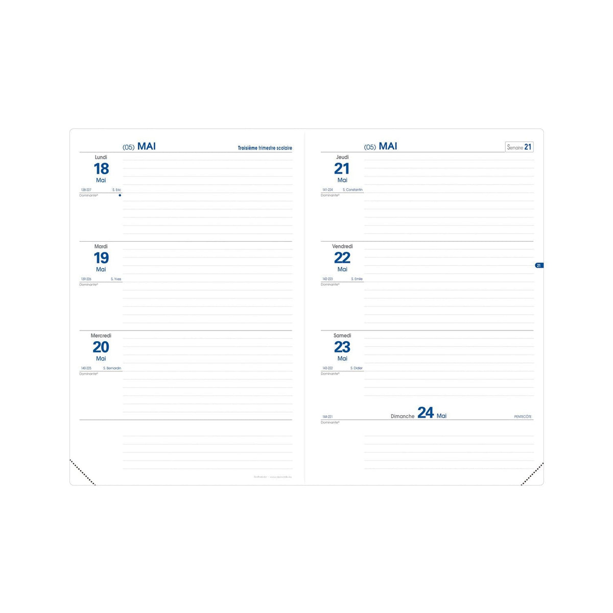 Agenda 2024-2025 QUO VADIS Texthebdo Club - 1 semaine sur 2 pages - 16 x 24 cm - Bronze - 3371010476121