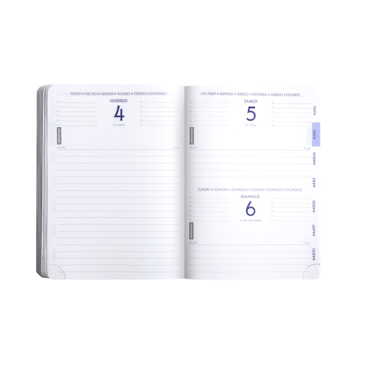 Agenda 2025 - 2026 CLAIREFONTAINE Forum - 12 x 17 cm - 1 jour par page - Orientation horizontale - Age Bag bleu - 3660942059114