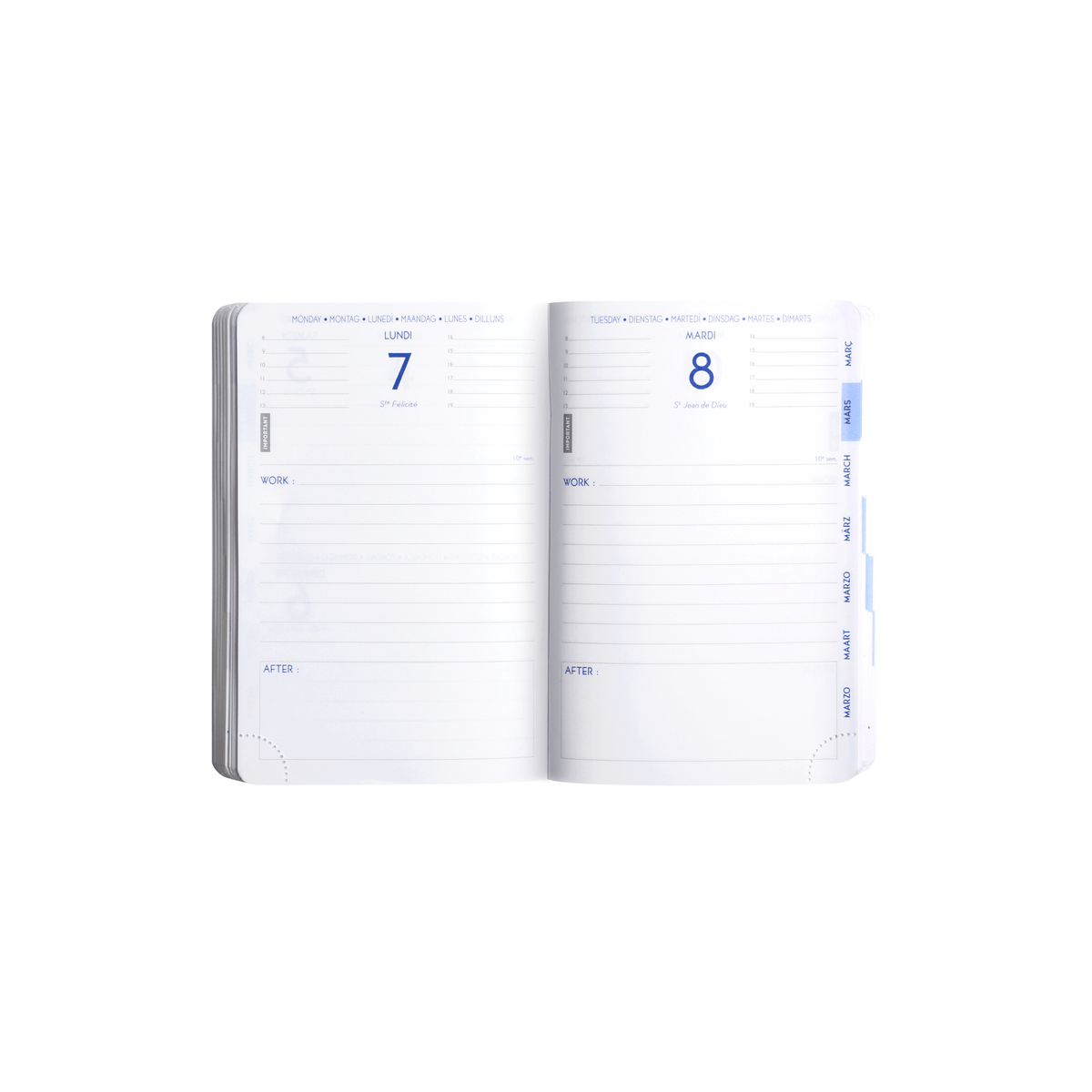 Agenda 2025 - 2026 CLAIREFONTAINE Work & After - 10 x 15 cm - 1 jour par page - Orientation horizontale - Classic bleu - 3660942056076