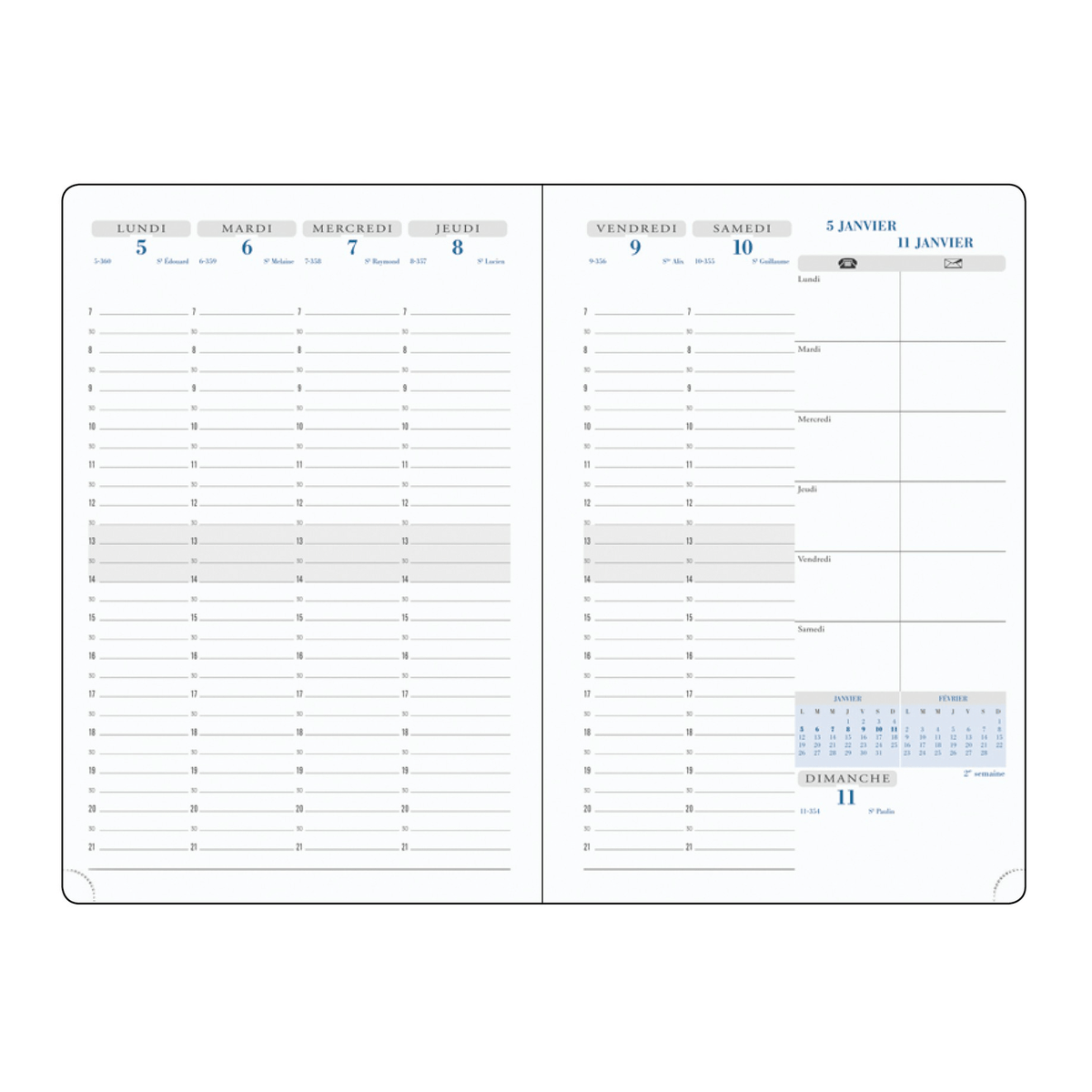 Agenda 2025 - 2026 EXACOMPTA SAS 20 Visuel 7 - 15 x 21 cm - 1 semaine sur 2 pages - Orientation verticale - Winner bleu marine - 3660942000338