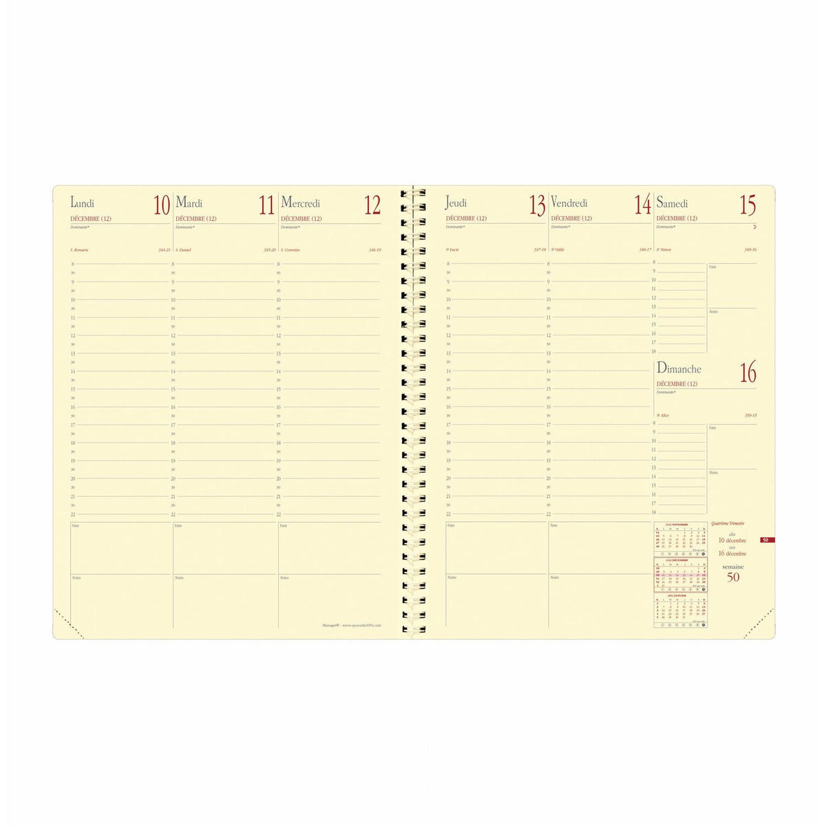 Agenda 2025 QUO VADIS Manager Impala - 1 semaine sur 2 pages - 21 x 27 cm - Bleu prusse - 3371010482078