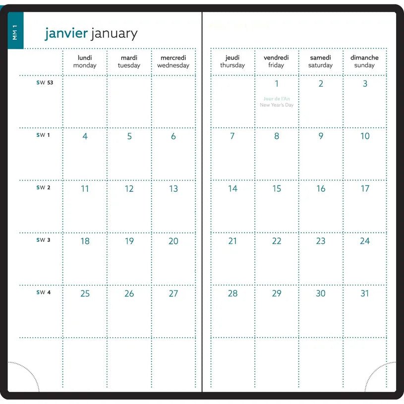 Agenda 2027 EXACOMPTA EasyTime 17 - 9 x 17,5 cm - 1 semaine + notes - Orientation horizontale - Iris iridescent - 3660942091749