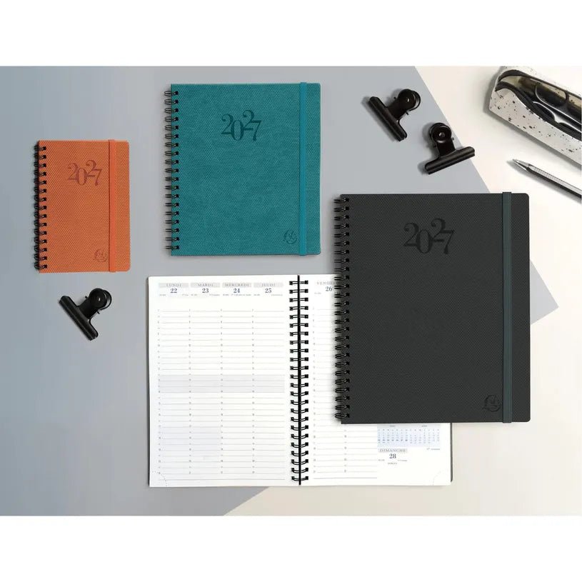 Agenda 2027 EXACOMPTA Eurotime 16S - 9 x 16 cm - 1 semaine sur 2 pages - Orientation horizontale - Swan noir - 3660942224352