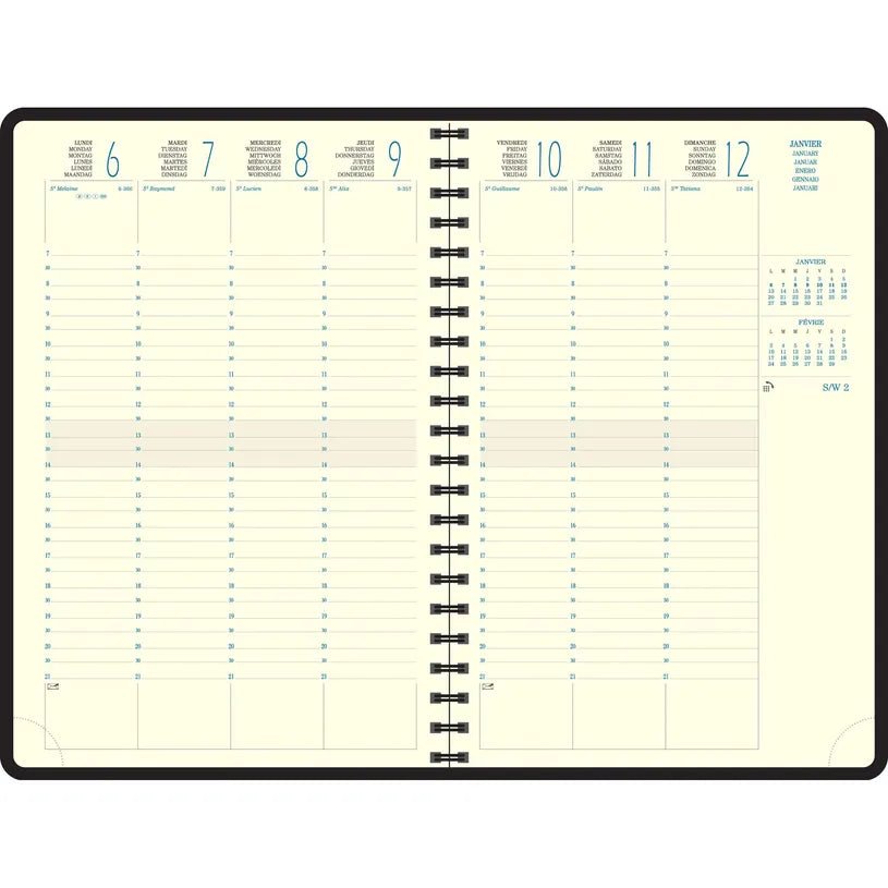 Agenda 2027 EXACOMPTA Eurotime 24S - 16 x 24 cm - 1 semaine sur 2 pages - Orientation verticale - Rialto bleu - 3660942089128