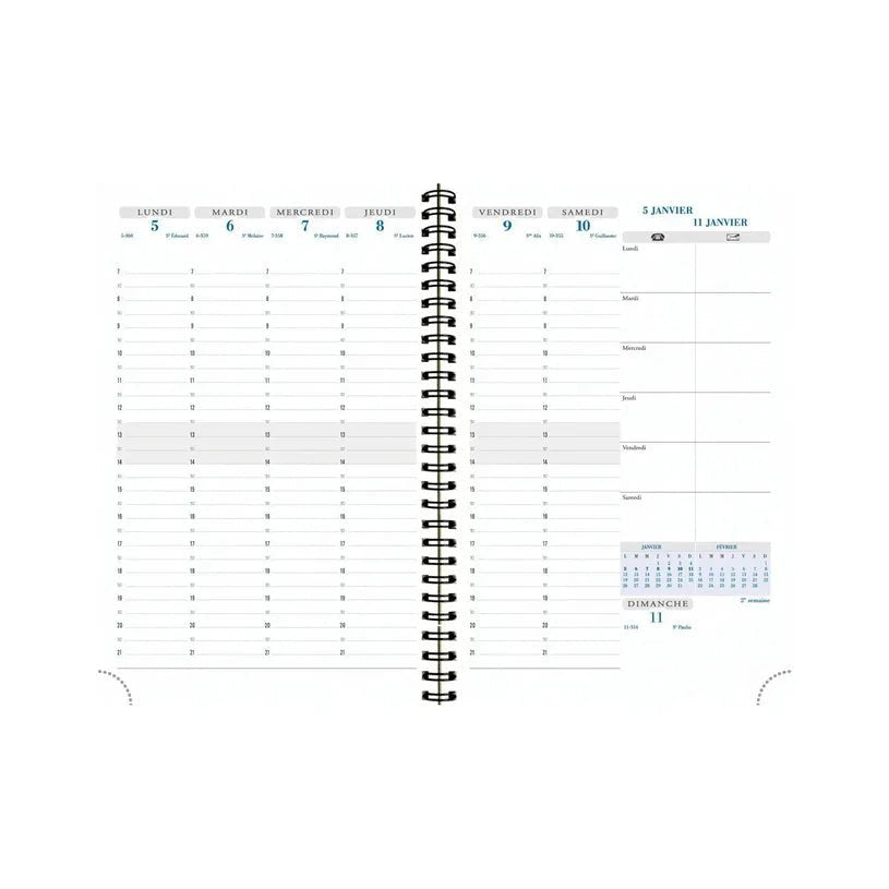Agenda 2027 EXACOMPTA Horizons 20S - 15 x 21 cm - 1 semaine sur 2 pages - Orientation verticale - Swan orange - 3660942124386