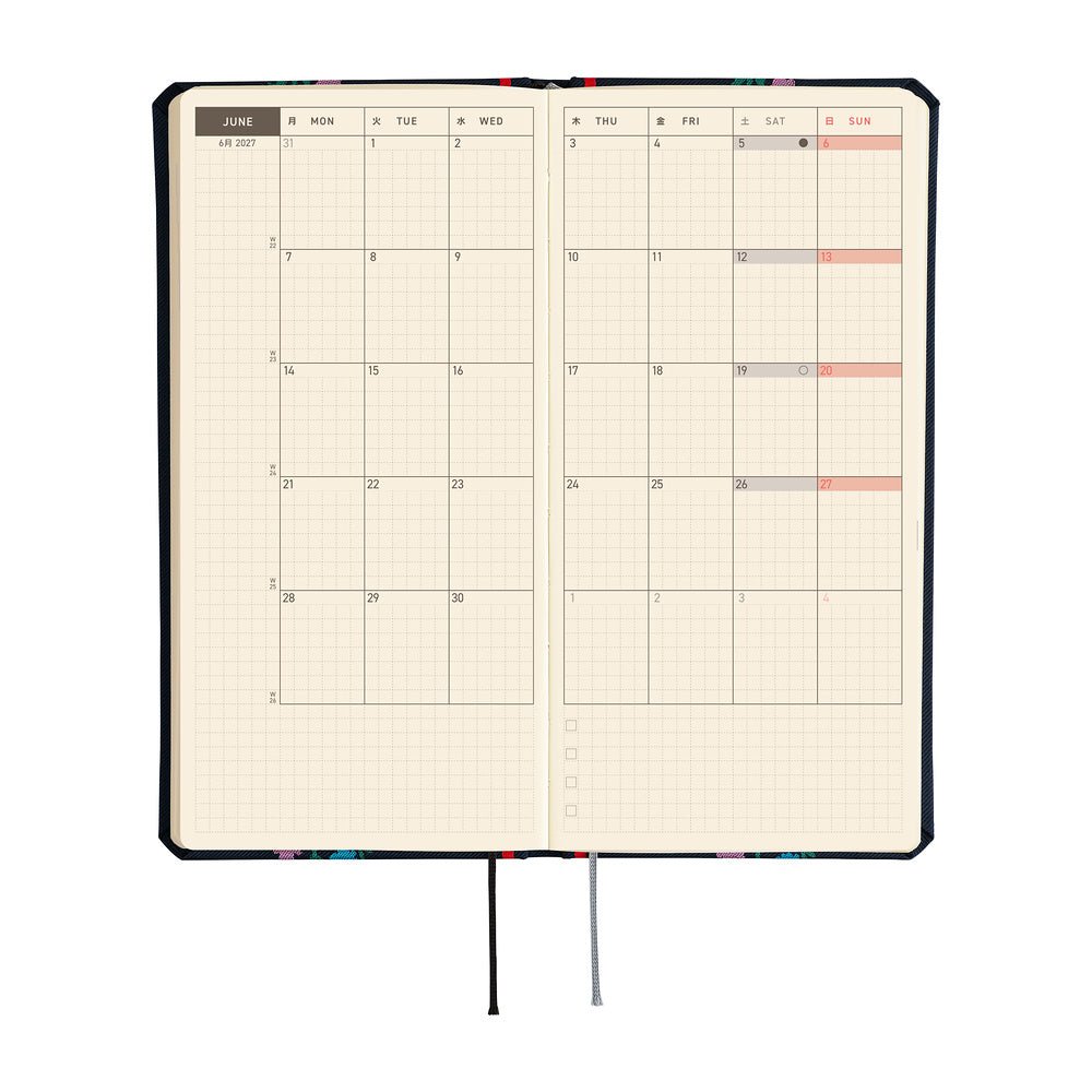 Agenda 2027 HOBONICHI Techo Weeks - Yoshie Watanabe : Petit Bloom - 