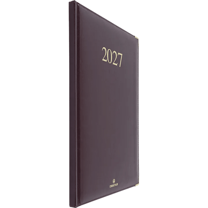 Agenda 2027 OBERTHUR Kiev - 21 x 29,7 cm - 1 semaine sur 2 pages - Orientation verticale - Bordeaux - 3664447229768