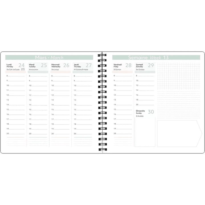 Agenda 2027 OBERTHUR Tokyo - 16 x 16 cm - 1 semaine sur 2 pages - Orientation verticale - Lanternes - 3664447232249