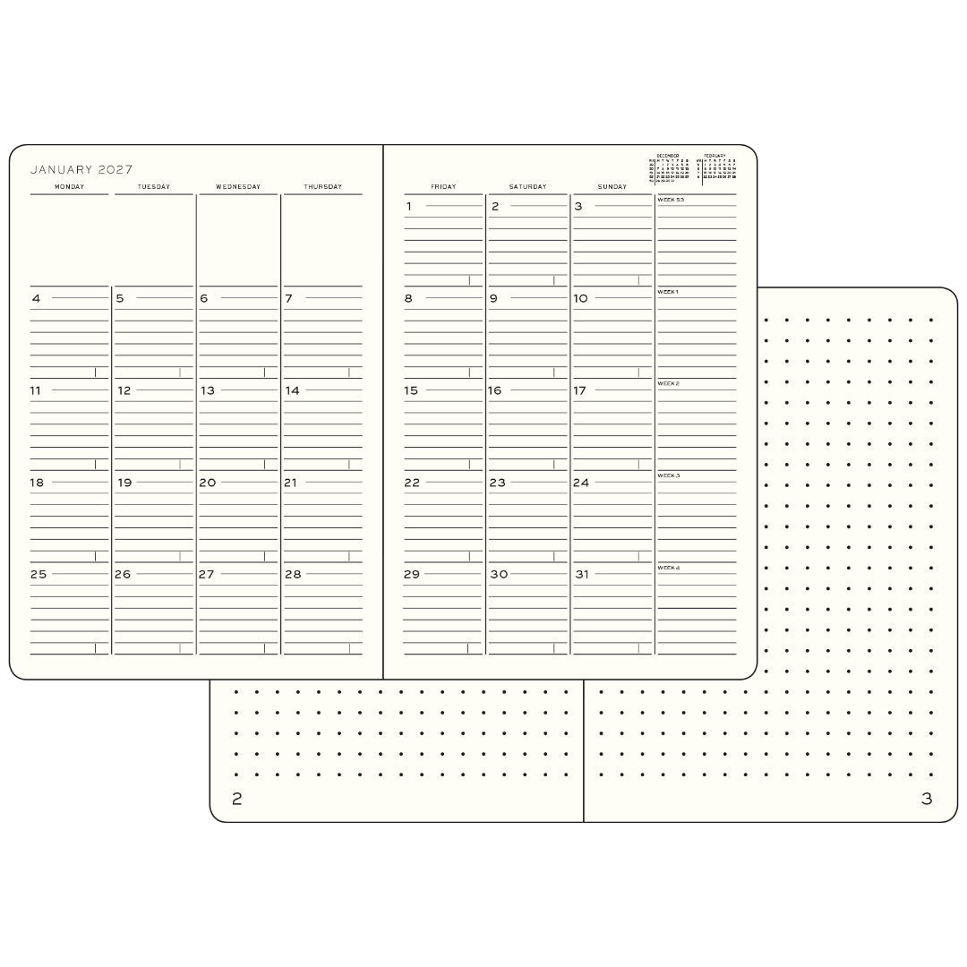 Agenda Mensuel 2027 LEUCHTTURM1917, Anglais - B5 - Softcover - Dusty Rose - 4070292003245