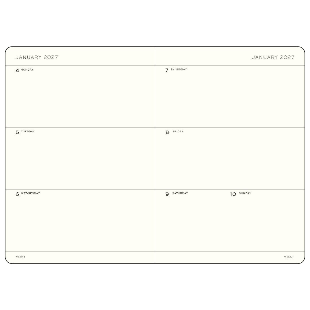 Agenda Semainier 2027 LEUCHTTURM1917, Anglais - B6+ - Hardcover - Black - 4070292002613