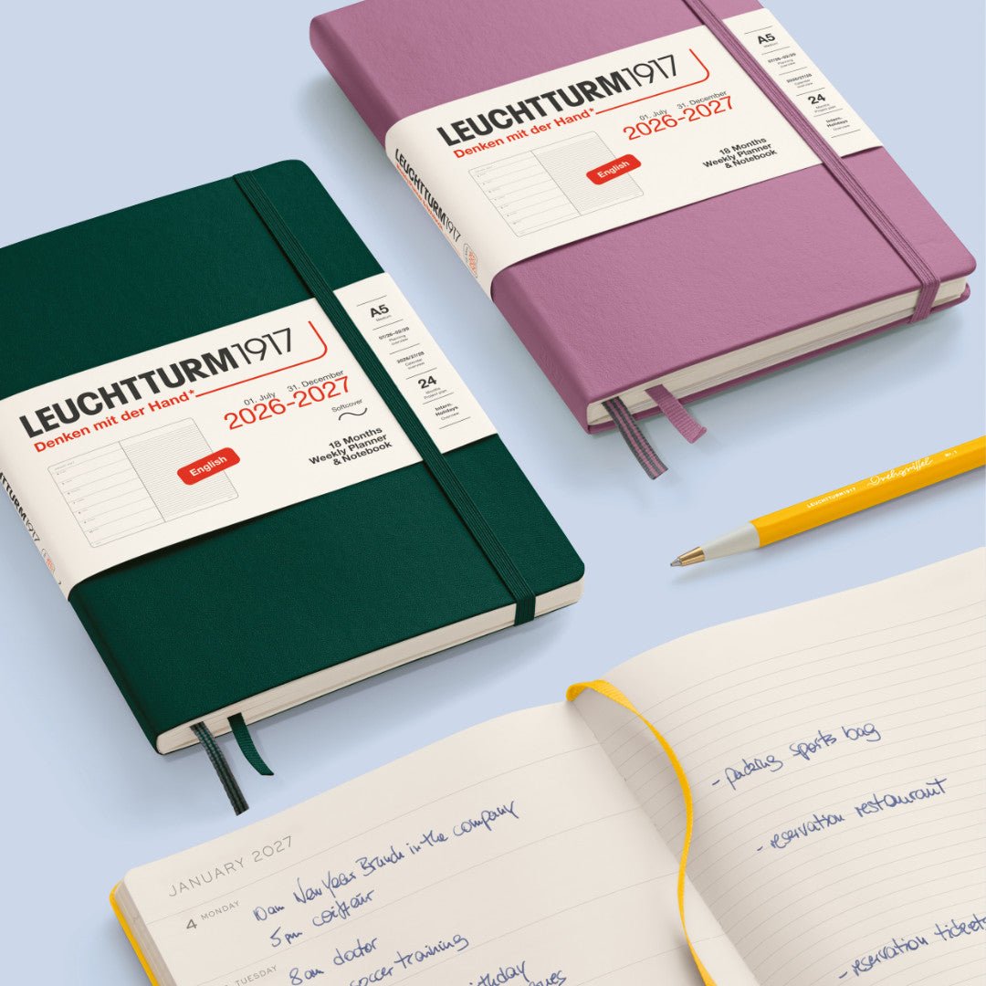 Agenda Semainier & Note Ligné 2026 - 2027 (18 mois) LEUCHTTURM1917, Français - A5 - Hardcover - Dusty Rose - 4070292003979