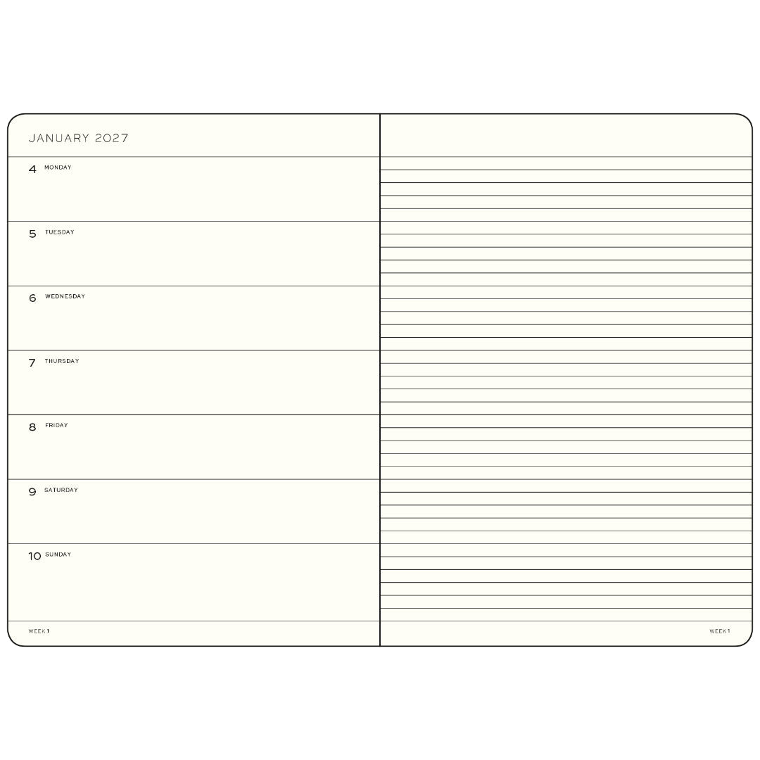 Agenda Semainier & Note Ligné 2027 LEUCHTTURM1917, Français - B6+ - Softcover - Dusty Rose - 4070292003818