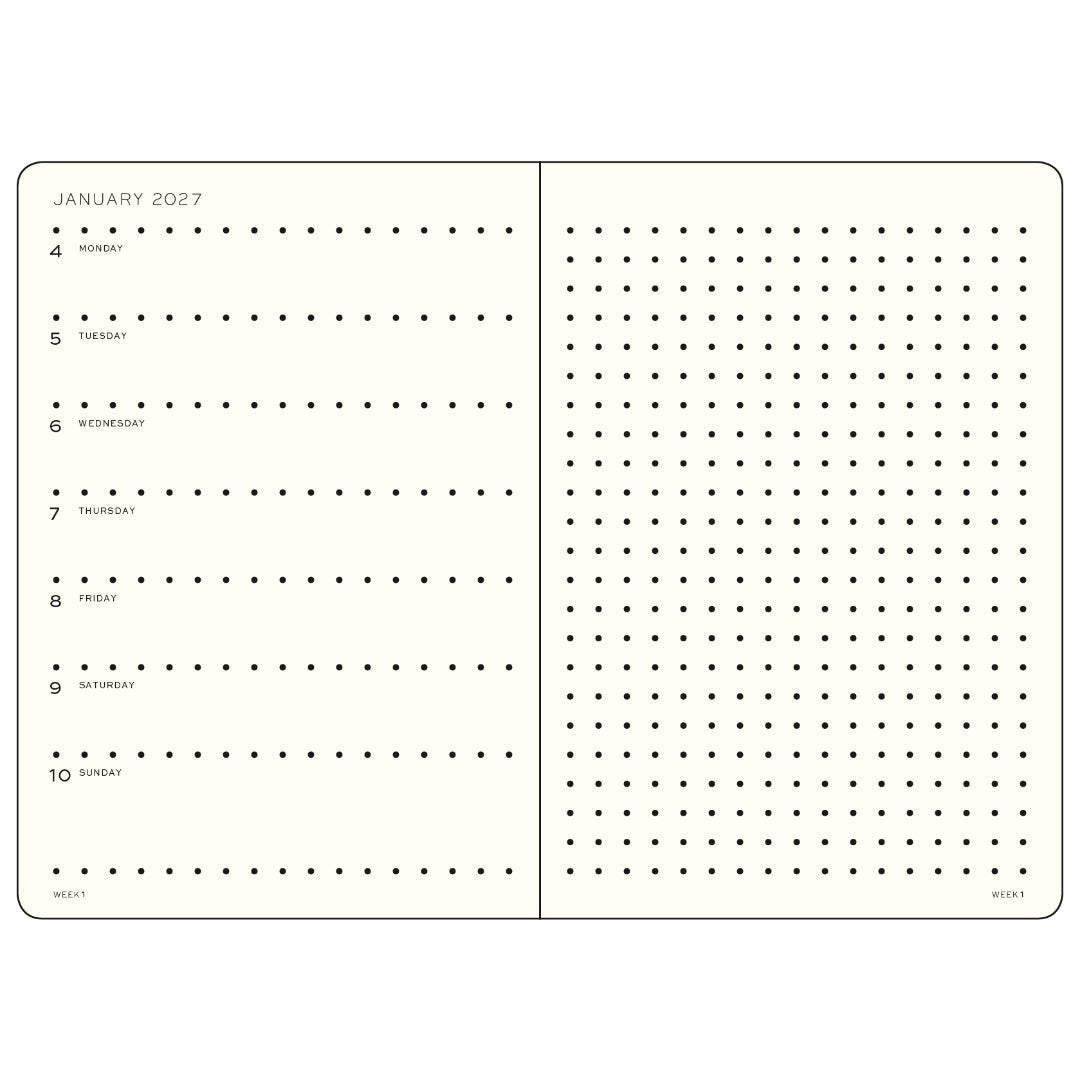 Agenda Semainier & Note Pointillé 2027 LEUCHTTURM1917, Anglais - A5 - Hardcover - Cherry - 4070292002453