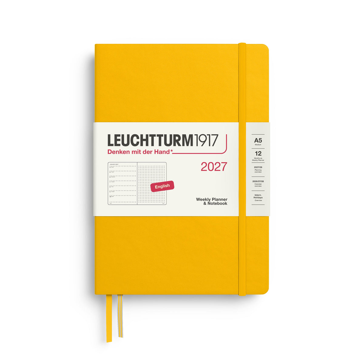 Agenda Semainier & Note Pointillé 2027 LEUCHTTURM1917, Anglais - A5 - Hardcover - Sunflower - 4070292002460