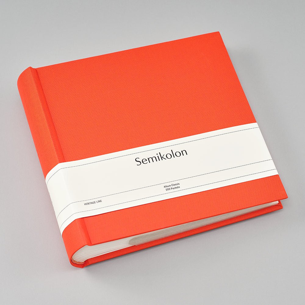 Album photo SEMIKOLON Classic Pocket - 23 x 22 cm - 200 pochettes - Orange - 