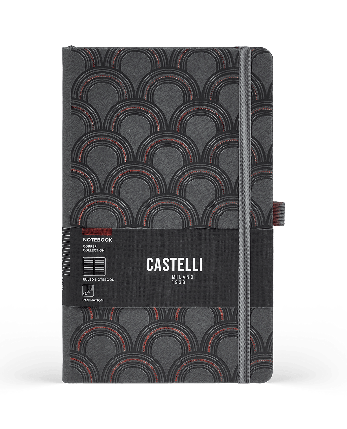 Carnet CASTELLI MILANO Copper - 19 x 25 cm - Hardcover - Ligné - Art Deco - 8056149954973