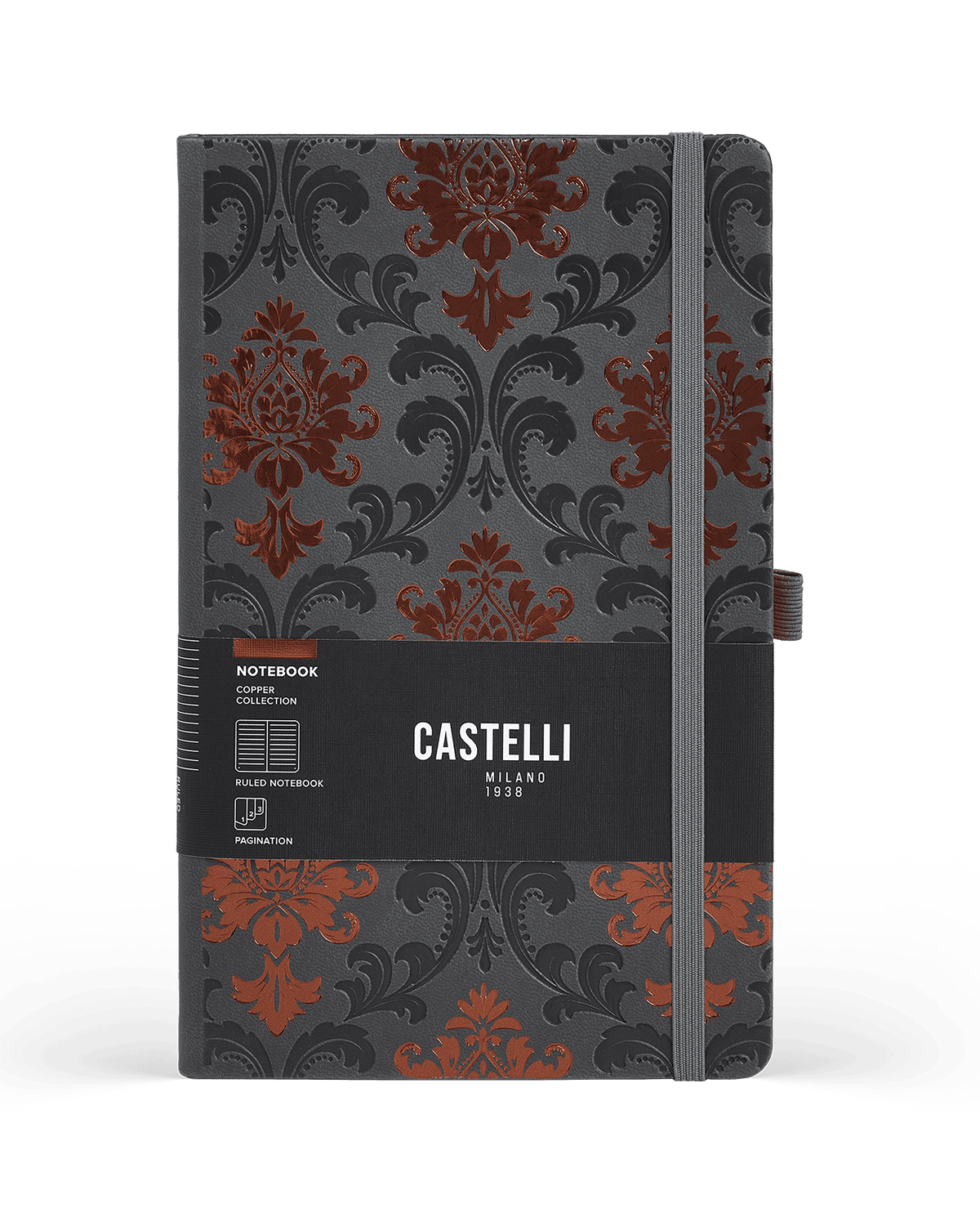 Carnet CASTELLI MILANO Copper - 19 x 25 cm - Hardcover - Ligné - Baroque - 8056149954966