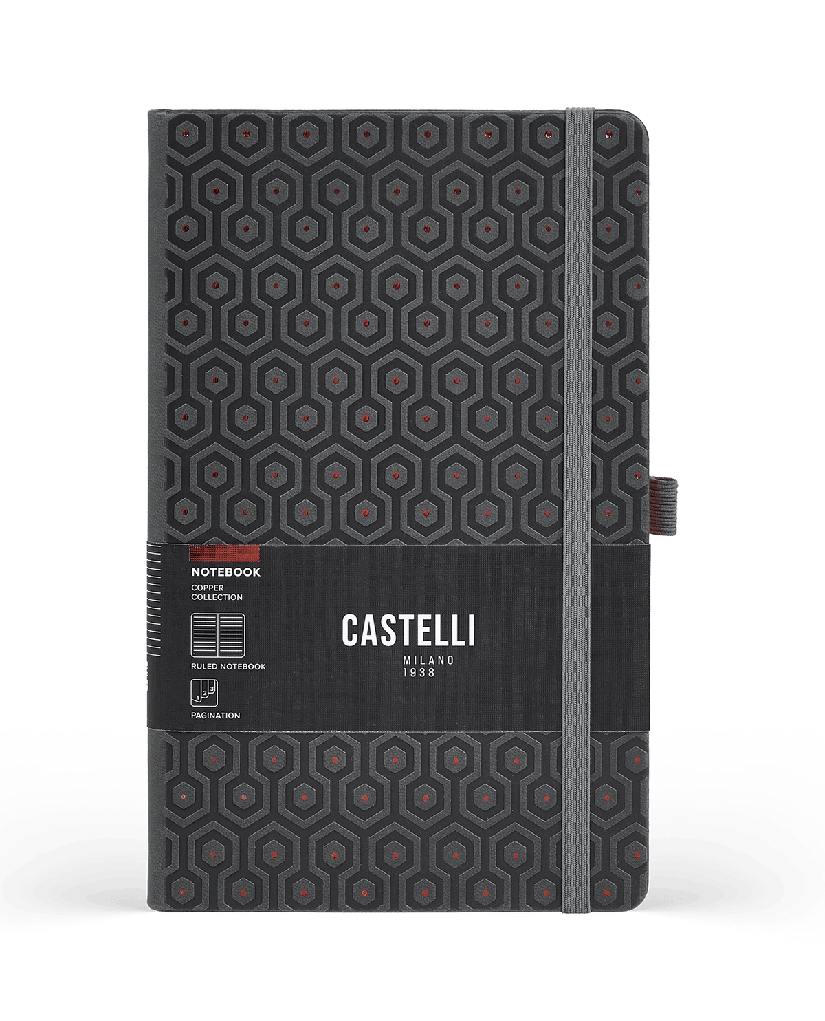 Carnet CASTELLI MILANO Copper - 19 x 25 cm - Hardcover - Ligné - Honeycomb - 8056149954980