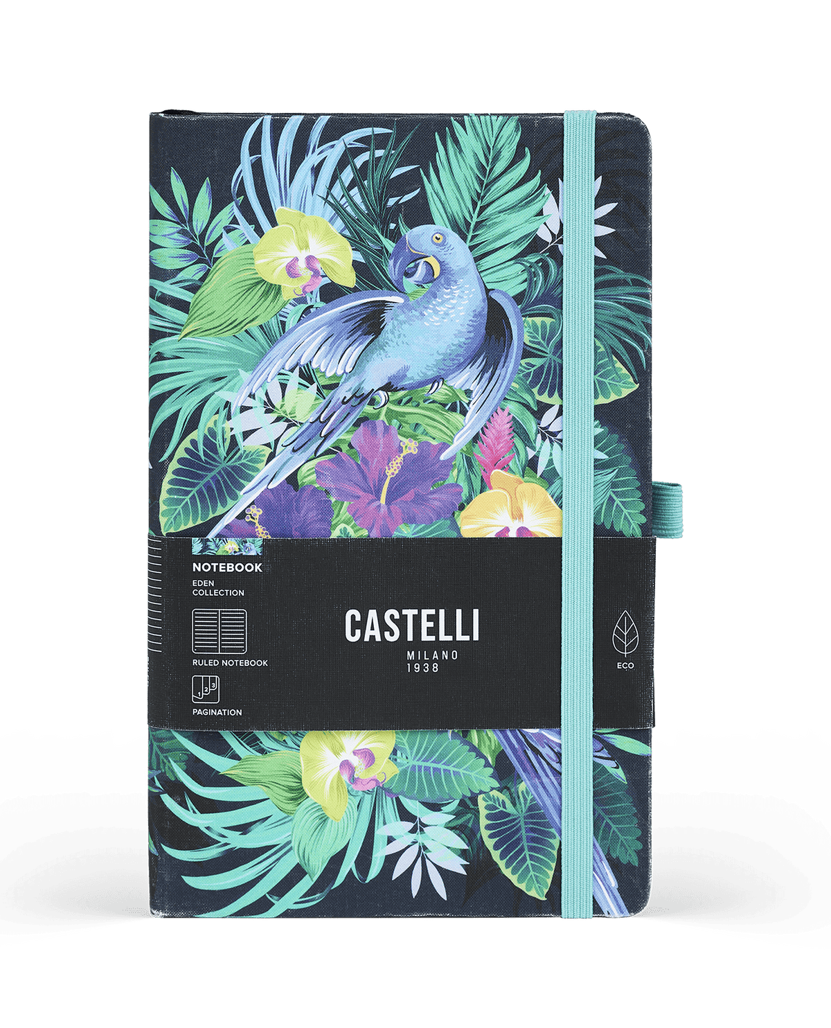 Carnet CASTELLI MILANO Eden - 9 x 14 cm - Hardcover - Ligné - Jungle - 8056149953464