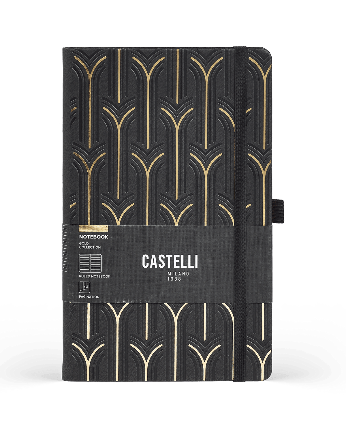 Carnet CASTELLI MILANO Gold - 19 x 25 cm - Hardcover - Ligné - Arch - 8056149955567
