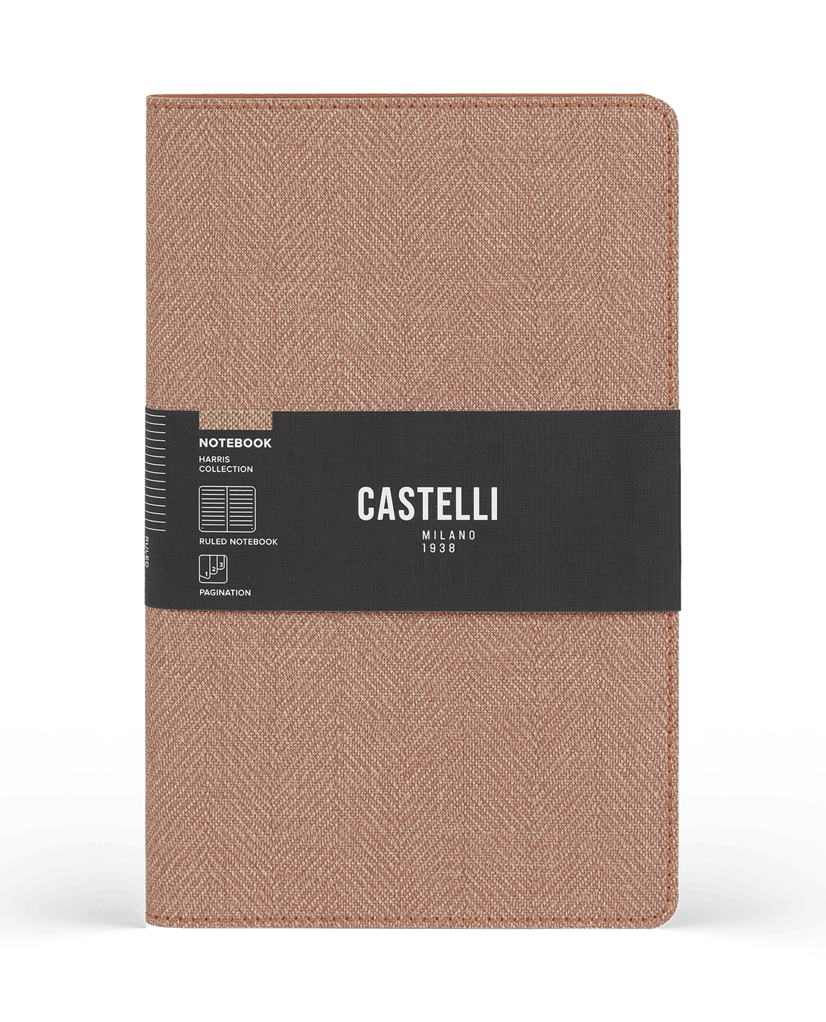 Carnet CASTELLI MILANO Harris - 9 x 14 cm - Softcover - Ligné - Salmon - 8056149955628