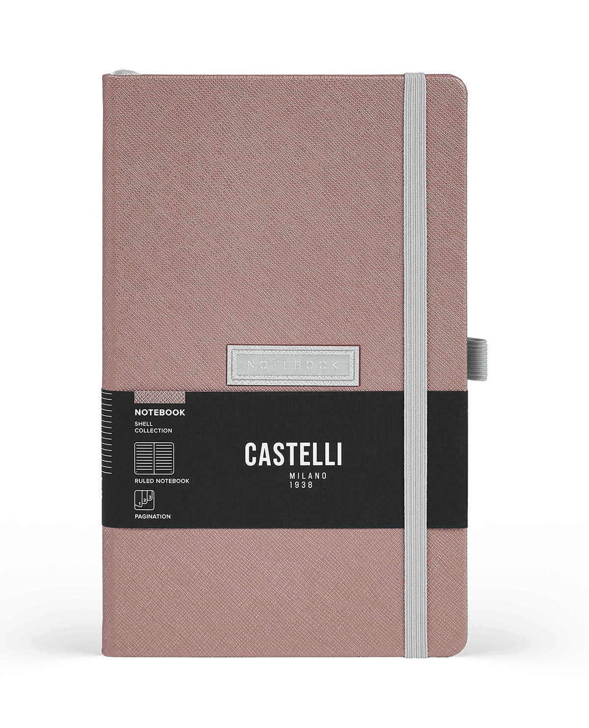 Carnet CASTELLI MILANO Shell - 13 x 21 cm - Hardcover - Ligné - Golden Rose - 8056149956472