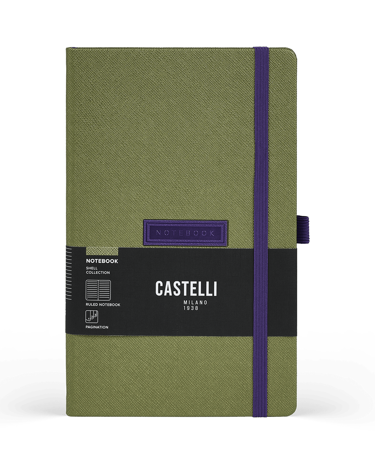 Carnet CASTELLI MILANO Shell - 13 x 21 cm - Hardcover - Ligné - Lime - 8056149956441