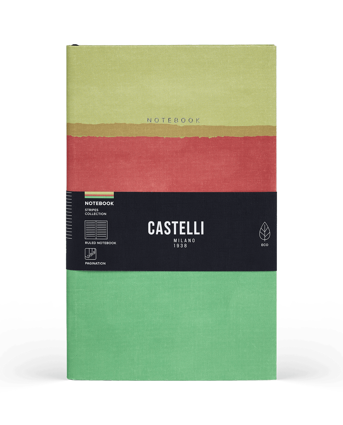 Carnet CASTELLI MILANO Stripes - 19 x 25 cm - Hardcover - Ligné - Apricot - 8056149954607