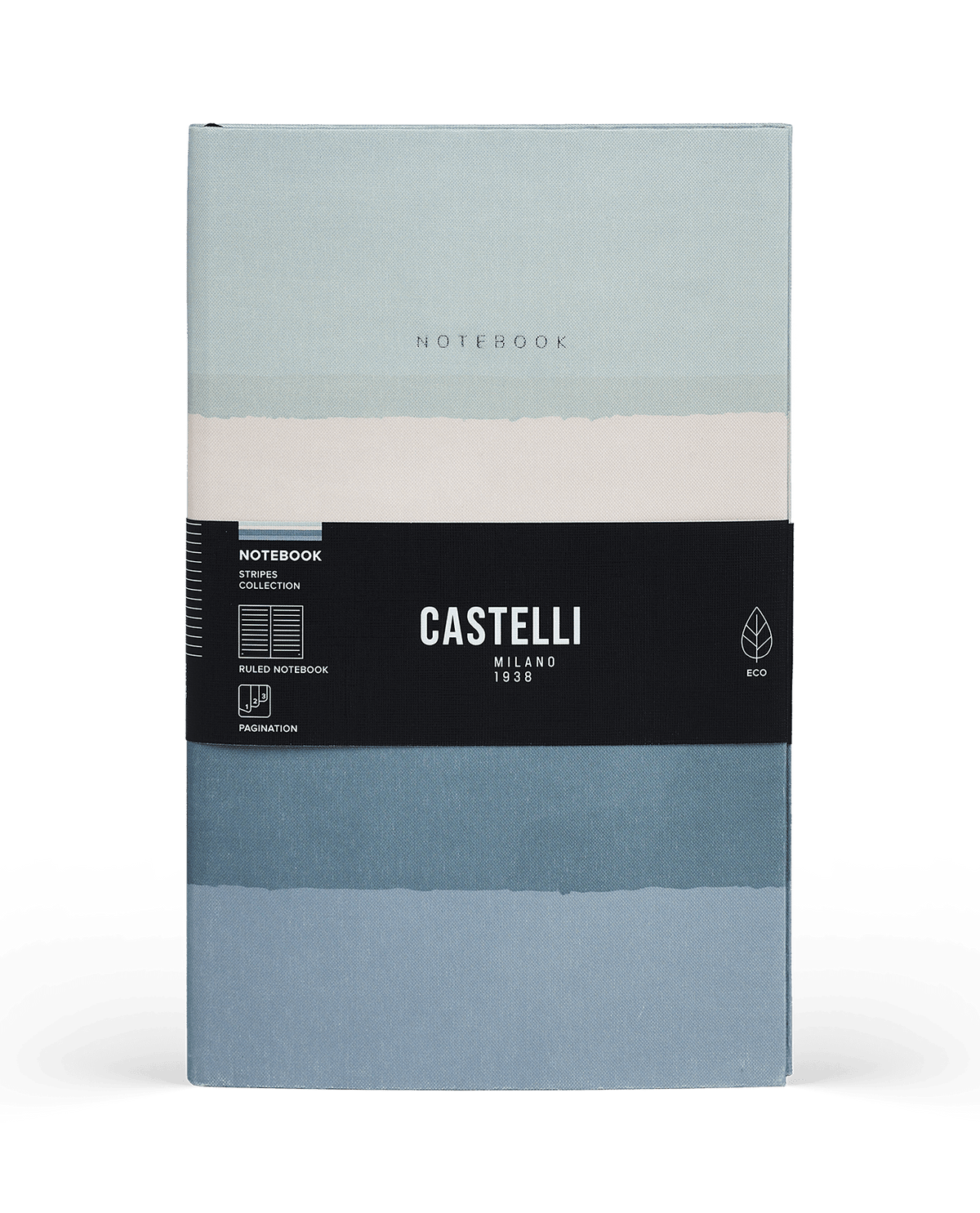 Carnet CASTELLI MILANO Stripes - 19 x 25 cm - Hardcover - Ligné - Cool - 8056149954560