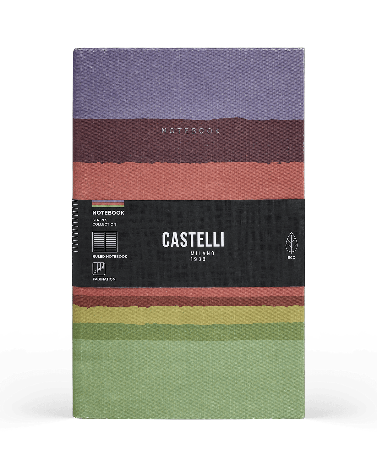 Carnet CASTELLI MILANO Stripes - 19 x 25 cm - Hardcover - Ligné - Peach - 8056149954591