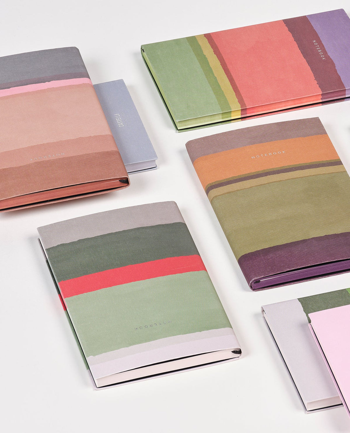 Carnet CASTELLI MILANO Stripes - 19 x 25 cm - Hardcover - Ligné - Sage - 8056149954577