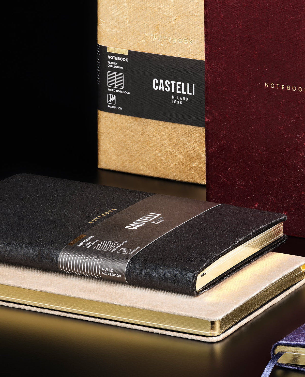 Carnet CASTELLI MILANO Teatro - 13 x 21 cm - Hardcover - Ligné - Black - 8056149956182